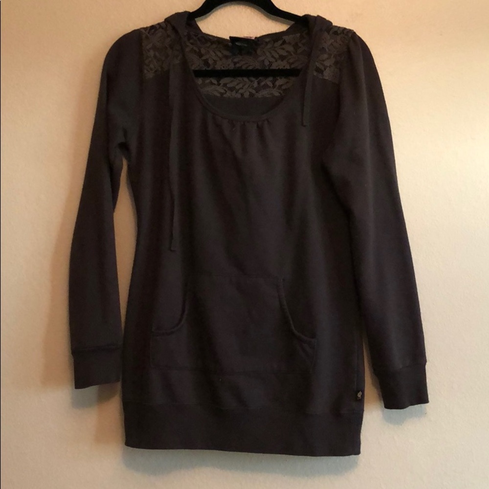 Grey lace hoodie